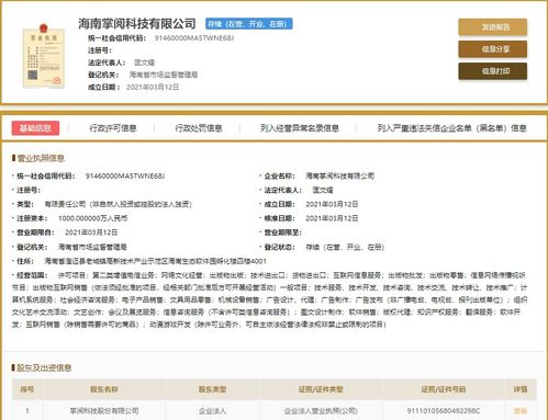 掌閱科技在海南成立新公司，拓展動漫游戲開發業務